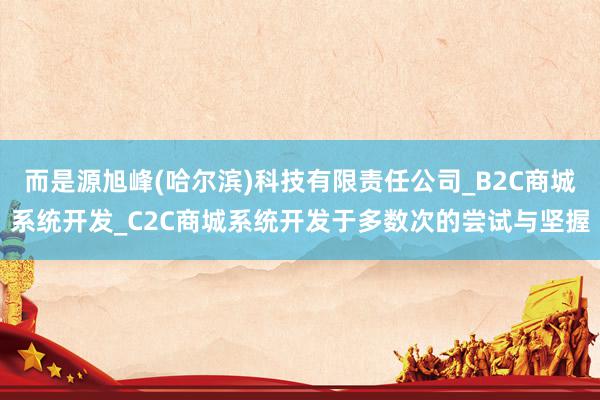 而是源旭峰(哈尔滨)科技有限责任公司_B2C商城系统开发_C2C商城系统开发于多数次的尝试与坚握