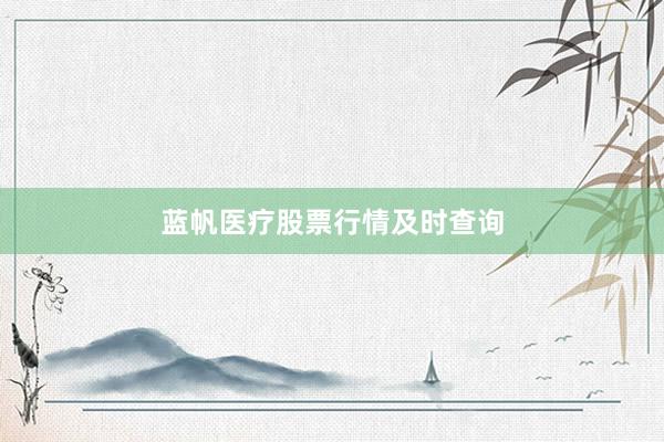 蓝帆医疗股票行情及时查询